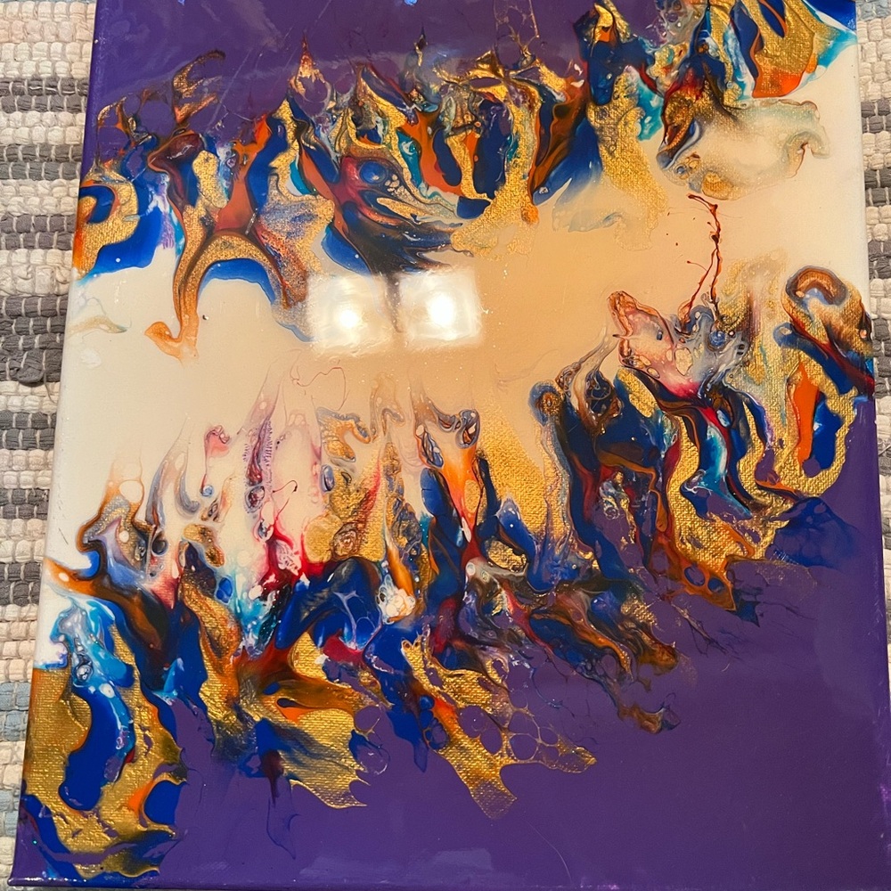 Abstract Purple and Gold Art Canvas